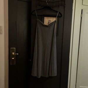 Gray Ribbed Wool Dress